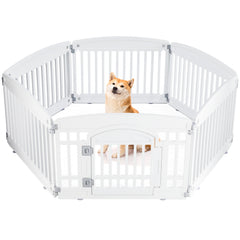 MyDepot Plastic Dog Playpen - 6-Panel 24" Expandable & Durable Pet Fence for Medium Dogs - Indoor & Outdoor Portable Puppy Playpen with Secure Locking Door