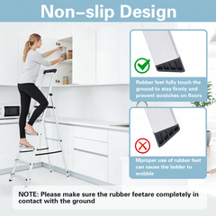 MyDepot 5/6 Step Ladder, 330lbs Folding Step Stool with Anti-Slip Wide Pedal Handrails, Aluminum Stool Ladders, Safety Household Ladder for Home Kitchen Courtyard Outdoor