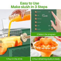 Mydepot Slushie Machine, 15-Minute Slushy Machine(Fastest Results) For Home, Frozen Drink And Slushie Maker With 6 Preset Programs, 12-Hours Long-Lasting Cooling