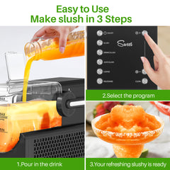 Mydepot Slushie Machine, 15-Minute Slushy Machine(Fastest Results) For Home, Frozen Drink And Slushie Maker With 6 Preset Programs, 12-Hours Long-Lasting Cooling