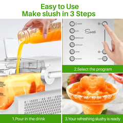 Mydepot Slushie Machine, 15-Minute Slushy Machine(Fastest Results) For Home, Frozen Drink And Slushie Maker With 6 Preset Programs, 12-Hours Long-Lasting Cooling
