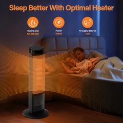 Mydepot Space Heater for Indoor Use, 23 Inch Portable Heater with Remote and Thermostat,7 Light Modes, 70°Oscillation, 12H Timer