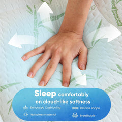 MyDepot Double-layer 2-inch gel memory foam & 2inch Cool Pillow Top for Back Pain Relief, Medium Firm