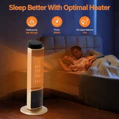 Mydepot Space Heater for Indoor Use, 23 Inch Portable Heater with Remote and Thermostat,7 Light Modes, 70°Oscillation, 12H Timer