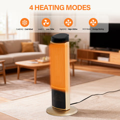 Mydepot Space Heater for Indoor Use, 23 Inch Portable Heater with Remote and Thermostat,7 Light Modes, 70°Oscillation, 12H Timer