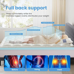 MyDepot Double-layer 2-inch gel memory foam & 2inch Cool Pillow Top for Back Pain Relief, Medium Firm