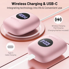 MyDepot Wireless Earbuds 40H Playtime, Deep Bass, LED Case, Waterproof Mic