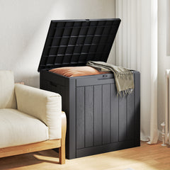 MyDepot Deck Box with 31 Gallon Capacity, Weatherproof Resin Lockable Outdoor Storage for Secure Package Deliveries and Indoor Storage in Garden or Patio, Backyard