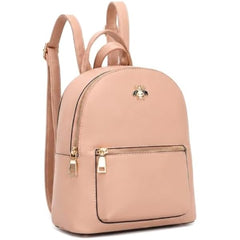 Rosvovo Leather Backpack for Women - Stylish Small Fashion Backpack Purse, Pink Casual Shoulder Bag