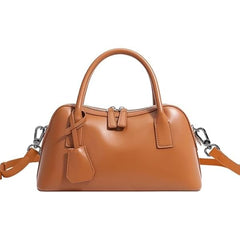 Rosvovo Genuine Leather shoulder Bag for Women with Top Handle, Satchel purse Bowler Handbags with zipper closure
