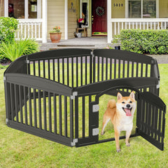 MyDepot Plastic Dog Playpen - 6-Panel 24" Expandable & Durable Pet Fence for Medium Dogs - Indoor & Outdoor Portable Puppy Playpen with Secure Locking Door