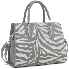 Rosvovo Zebra Print Purse | Oversized Striped Satchel Shoulder Bag, Women