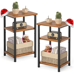 MyDepot 2 Pack Side Table, Small End Table, Tall Nightstand for Living Room, Bedroom, Office, Bathroom