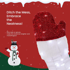 5ft Outdoor Lighted Snowman Christmas Decoration for Yard, Large Outdoor Christmas Decorations w/ 200 LED Lights, Hat, Scarf