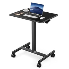 MyDepot Small Standing Desk – Mobile, Adjustable Height & 2 Lockable Wheels