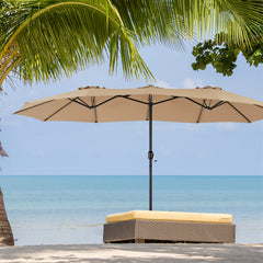 MyDepot 15FT Large Patio Umbrella with Base Included, Rectangle Table Umbrella Outdoor Patio, Outside Umbrellas for Deck, Market, Backyard