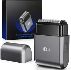 MyDepot Mini Electric Foil Shaver for Men - 3 Floating Blades, LED Display, USB-C Rechargeable, IPX7 Waterproof, Portable Wet/Dry Razor for Face, Ideal for Travel & Home
