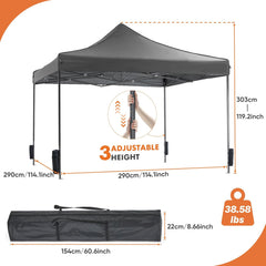 MyDepot 10 x 10 Ft Pop Up Canopy Tent Outdoor Use, Portable Shade Waterproof Beach Tent with Sand Bags for Events Backyard Parties