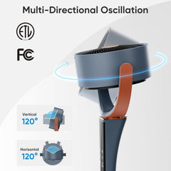 MyDepot Fan for Bedroom, 1050CFM Pedestal Air Circulator, Standing Fans with DC Motor, 15 Speeds & 5 Modes, 120° Omni Oscillation, Digital Display & Remote, 12H Timer, Adjustable Height