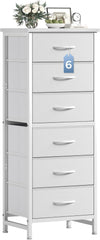 MyDepot 6 Drawers Dresser for Bedroom with Wheels, Fabric Storage Cabinet Organizer with Removable Fabric Bins, Sturdy Steel Frame for Living Room, Office, Entryway, Closets