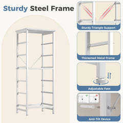 MyDepot 6 Drawers Dresser for Bedroom with Wheels, Fabric Storage Cabinet Organizer with Removable Fabric Bins, Sturdy Steel Frame for Living Room, Office, Entryway, Closets