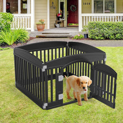 MyDepot Plastic Dog Playpen - 4-Panel 24" Expandable & Durable Pet Fence for Medium Dogs - Indoor & Outdoor Portable Puppy Playpen with Secure Locking Door