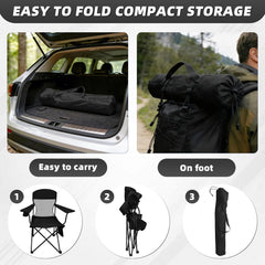 MyDepot Lightweight Camping Chair for Adults, 300lbs Capacity Foldable Portable Lawn Chair with Carry Bag, Outdoor Chair for Camping, Lawn, Beach & Travel