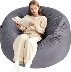 MyDepot Extra Large Bean Bag Sofa – Soft Removable Cover, Side Pockets & Handle