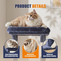 MyDepot 63 inch Cat Tree Tower, Large Multi Level Cat Climbing Tower with Condo, Natural Sisal Scratching Posts, Extended Platform, Hammock, Pet House for Indoor Cats and Kittens Play