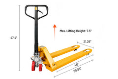 My Depot Manual Pallet Jack – Standard Duty Manual Forklift, 5500 lbs Capacity, Durable PU Wheels, Warehouse & Factory Use