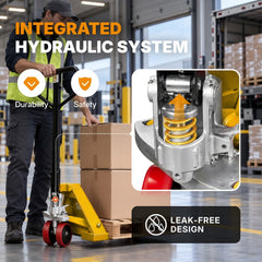 My Depot Manual Pallet Jack – Standard Duty Manual Forklift, 5500 lbs Capacity, Durable PU Wheels, Warehouse & Factory Use