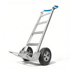 My Depot Heavy Duty Aluminum Hand Truck – 550 lbs Capacity, Ergonomic Curved Handle, 10" Solid Rubber Wheels, Beveled Nose Plate for Easy Loading & Transport