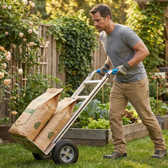 My Depot Heavy Duty Aluminum Hand Truck – 550 lbs Capacity, Ergonomic Curved Handle, 10" Solid Rubber Wheels, Beveled Nose Plate for Easy Loading & Transport