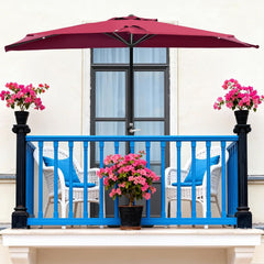 MyDepot Half Umbrella Outdoor Patio,9FT scalloped Patio Umbrella with Easy Crank, Sun Half Patio Umbrella for Patio, Market, Garden, Balcony