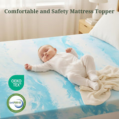 MyDepot Memory Foam Mattress Topper Twin - 4 Inch Gel Infused Bed Toppers, Pressure Relief Mattress Pad for Dorm Room