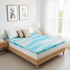 MyDepot Memory Foam Mattress Topper Twin - 4 Inch Gel Infused Bed Toppers, Pressure Relief Mattress Pad for Dorm Room