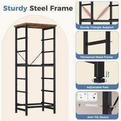 MyDepot 6 Drawers Dresser for Bedroom with Wheels, Fabric Storage Cabinet Organizer with Removable Fabric Bins, Sturdy Steel Frame for Living Room, Office, Entryway, Closets