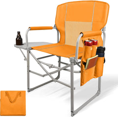 MyDepot Camping Directors Chair, Portable Folding Chair with Side Table and Pocket for Beach, Camping, Lawn & Fishing