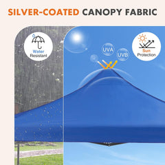MyDepot 10 x 10 Ft Pop Up Canopy Tent Outdoor Use, Portable Shade Waterproof Beach Tent with Sand Bags for Events Backyard Parties