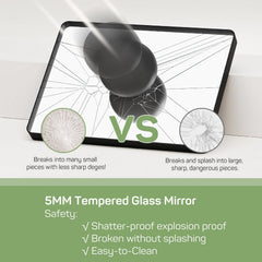 MyDepot Black Bathroom Rectangular Vanity Mirror for Wall