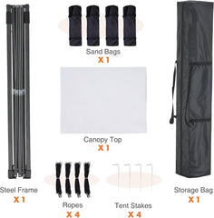 MyDepot 10 x 10 Ft Pop Up Canopy Tent Outdoor Use, Portable Shade Waterproof Beach Tent with Sand Bags for Events Backyard Parties