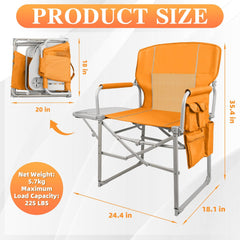 MyDepot Camping Directors Chair, Portable Folding Chair with Side Table and Pocket for Beach, Camping, Lawn & Fishing