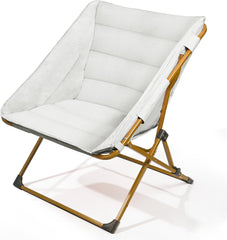 MyDepot Comfy Saucer Chair for Adults, Soft Faux Fur Bedroom Chair, Cozy Folding Lounge Chair Reading Chair for Living Room, Dorm & Bedroom