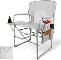 MyDepot Camping Directors Chair, Portable Folding Chair with Side Table and Pocket for Beach, Camping, Lawn & Fishing