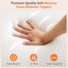 MyDepot 2 Inch Gel Memory Foam Mattress Topper Twin Size, Cooling Breathable Comfy Mattress Pad for Pain Relief, CertiPUR-US Certified (with Removable & Washable Cover)