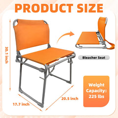 MyDepot Stadium Seat for Bleachers with Legs, Portable Folding Stadium Chair Bleacher Chair with Back Support & Shoulder Strap for Camping & Outdoor Events