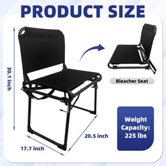 MyDepot Stadium Seat for Bleachers with Legs, Portable Folding Stadium Chair Bleacher Chair with Back Support & Shoulder Strap for Camping & Outdoor Events
