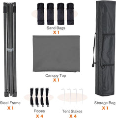 MyDepot 10 x 10 Ft Pop Up Canopy Tent Outdoor Use, Portable Shade Waterproof Beach Tent with Sand Bags for Events Backyard Parties