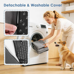 MyDepot Dog Stairs for Small and Medium Dogs, 3/4/5 Step Pet Steps with High-Density Foam, Indoor Non-Slip Pet Ramp for Puppy and Older Dogs Cats, Dog Bed Stairs for Couch and Sofa, Grey