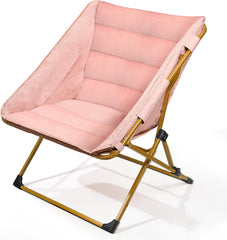 MyDepot Comfy Saucer Chair for Adults, Soft Faux Fur Bedroom Chair, Cozy Folding Lounge Chair Reading Chair for Living Room, Dorm & Bedroom